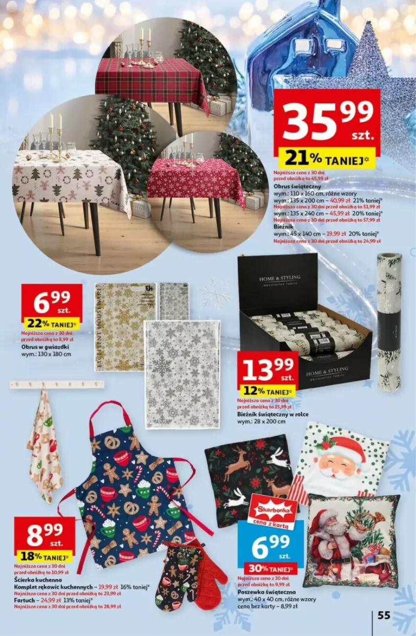 Gazetka promocyjna Auchan - ważna 19.12 do 24.12.2024 - strona 60 - produkty: Bieżnik, Fa, Obrus, Poszewka