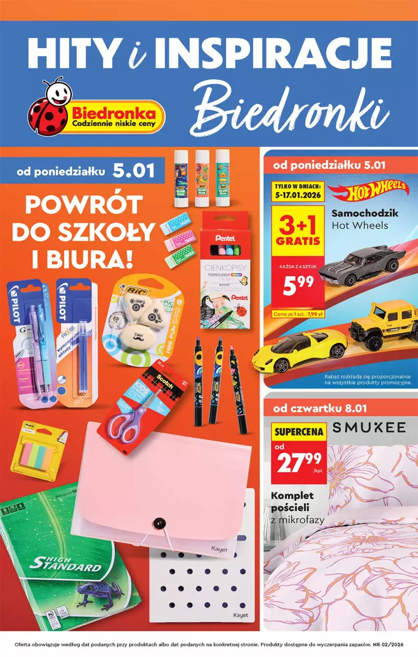 Gazetka promocyjna Biedronka - Okazje Tygodnia - ważna 05.01 do 17.01.2026 - strona 1 - produkty: Chodzik, Hot Wheels, Kret, Por, Pościel