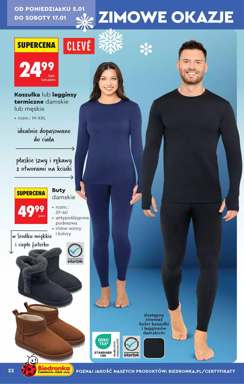 Gazetka promocyjna Biedronka - Okazje Tygodnia - ważna 05.01 do 17.01.2026 - strona 22 - produkty: Gin, Kosz, Koszulka, Legginsy