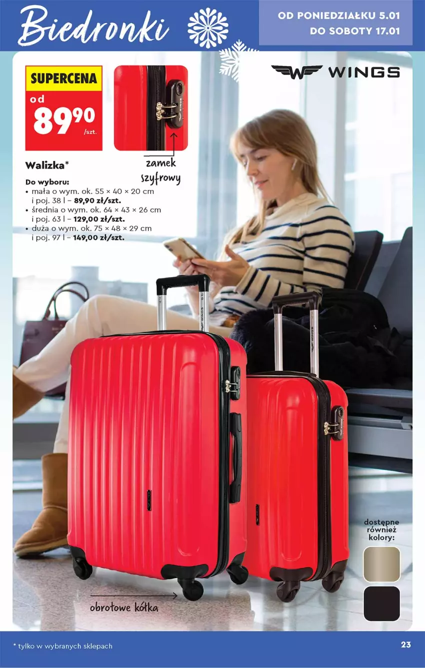 Gazetka promocyjna Biedronka - Okazje Tygodnia - ważna 05.01 do 17.01.2026 - strona 23 - produkty: Walizka