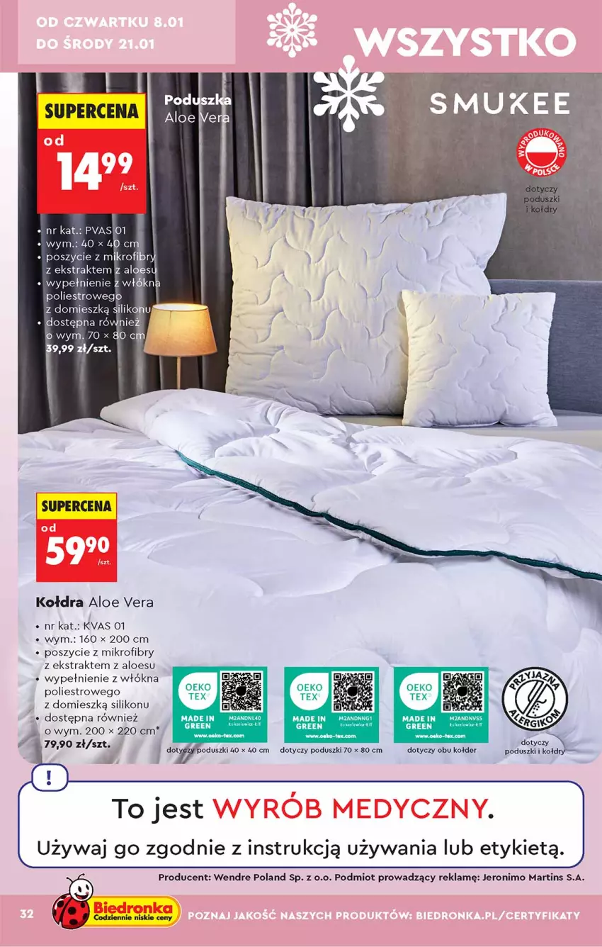 Gazetka promocyjna Biedronka - Okazje Tygodnia - ważna 05.01 do 17.01.2026 - strona 32 - produkty: Aloe vera, Kołdra