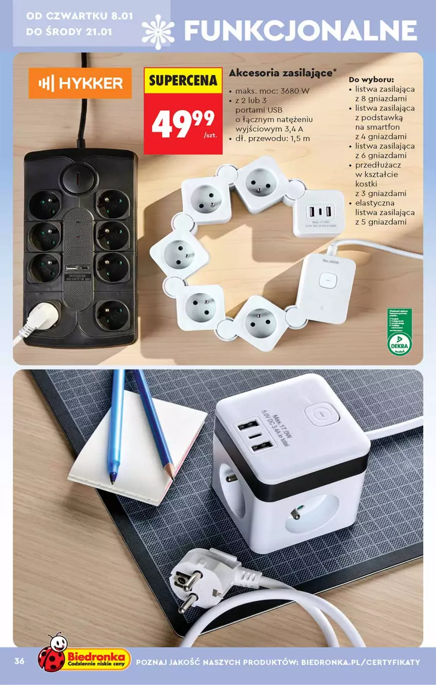 Gazetka promocyjna Biedronka - Okazje Tygodnia - ważna 05.01 do 17.01.2026 - strona 36 - produkty: Listwa, Por, Smartfon