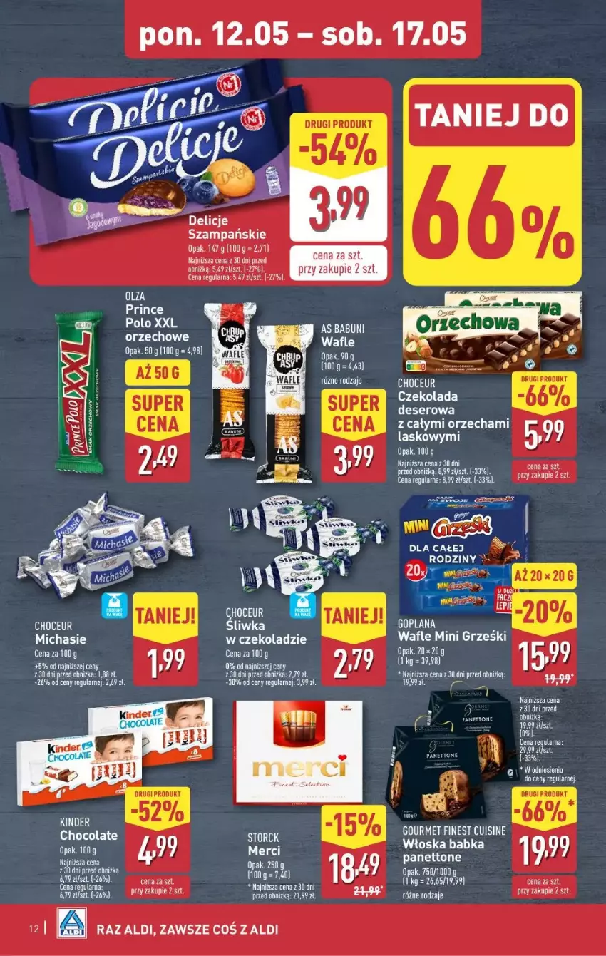 Gazetka promocyjna Aldi - ważna 12.05 do 17.05.2025 - strona 4 - produkty: Babka, Czekolada, Delicje, Deser, Merci, Por, Ser, Wafle