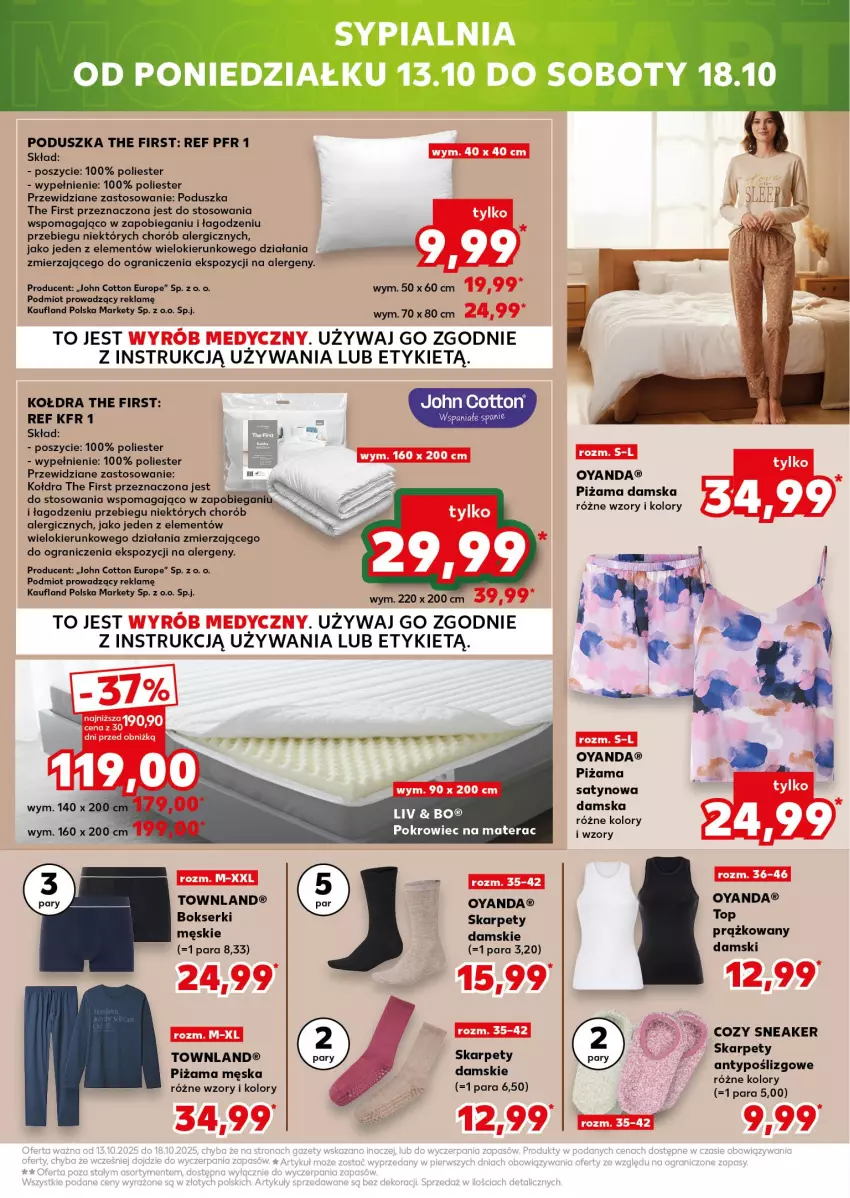 Gazetka promocyjna Kaufland - Kaufland - ważna 09.10 do 15.10.2025 - strona 13 - produkty: Bokserki, Gra, Karp, Kołdra, Materac, Piżama, Poduszka, Pokrowiec, Ser, Tera, Top