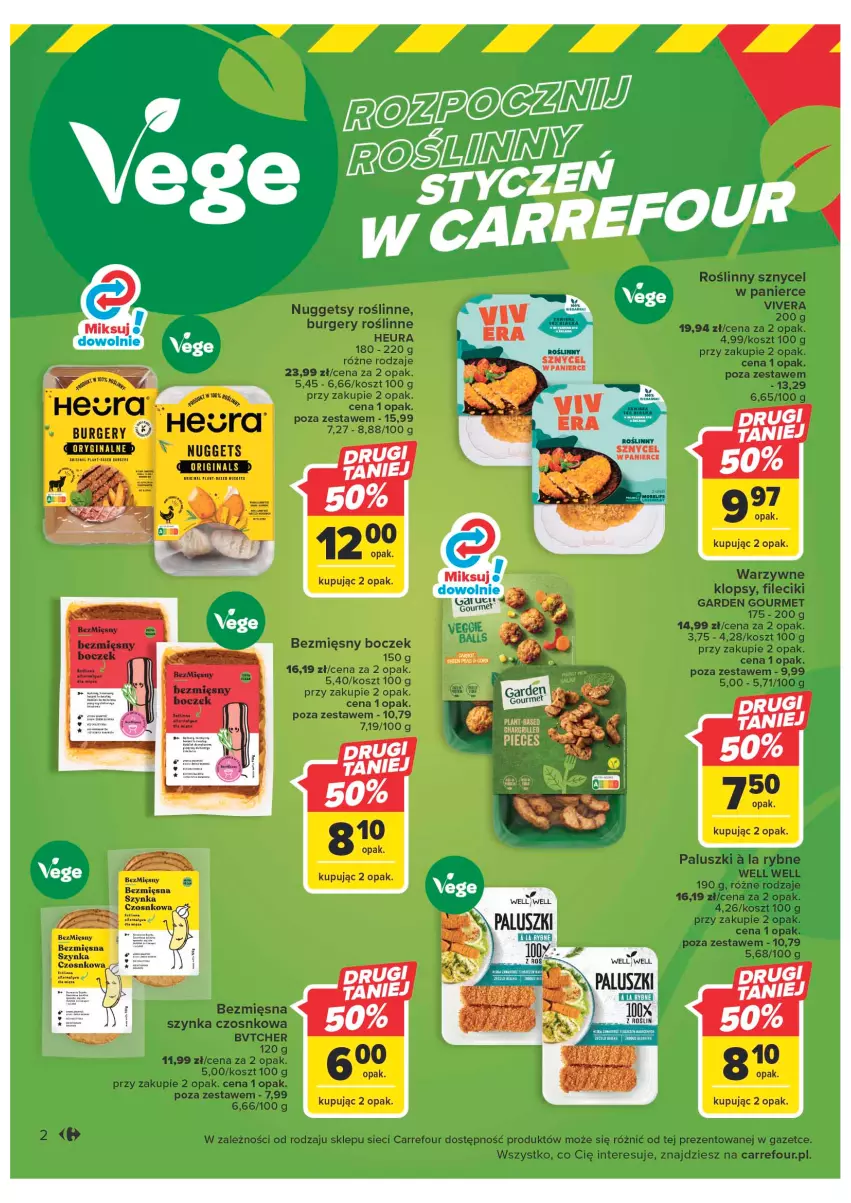 Gazetka promocyjna Carrefour - Gazetka Market - ważna 10.01 do 21.01.2023 - strona 2 - produkty: Boczek, Burger, Kosz, Szynka