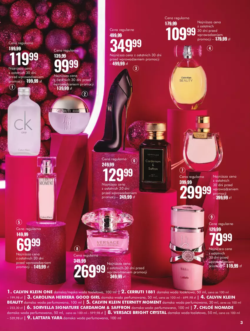 Gazetka promocyjna Super Pharm - ważna 05.11 do 01.12.2024 - strona 3 - produkty: Calvin Klein, Carolina Herrera, Cerruti, Chloé, Fa, Perfum, Versace, Woda, Woda perfumowana, Woda toaletowa