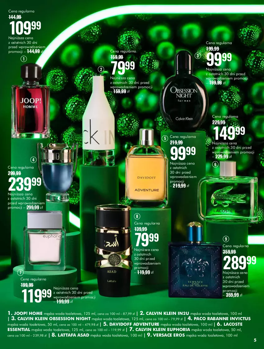 Gazetka promocyjna Super Pharm - ważna 05.11 do 01.12.2024 - strona 5 - produkty: Calvin Klein, Davidoff, Fa, JOOP!, Lacoste, Paco Rabanne, SESSIO, Versace, Woda, Woda toaletowa