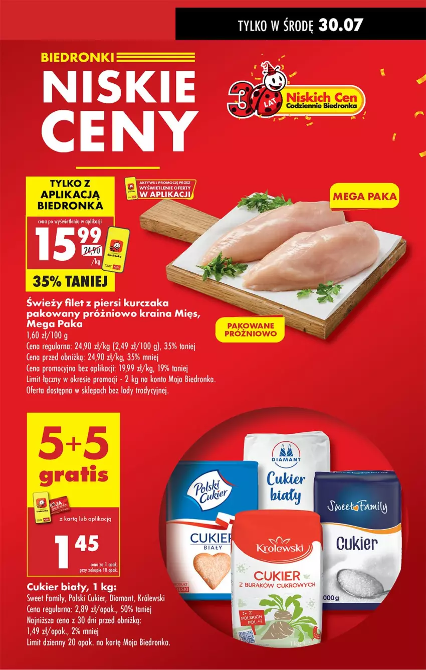 Gazetka promocyjna Biedronka - Od Poniedziałku - ważna 28.07 do 02.08.2025 - strona 11 - produkty: Cukier, Diamant, Fa, Filet z piersi kurczaka, Królewski, Kurczak