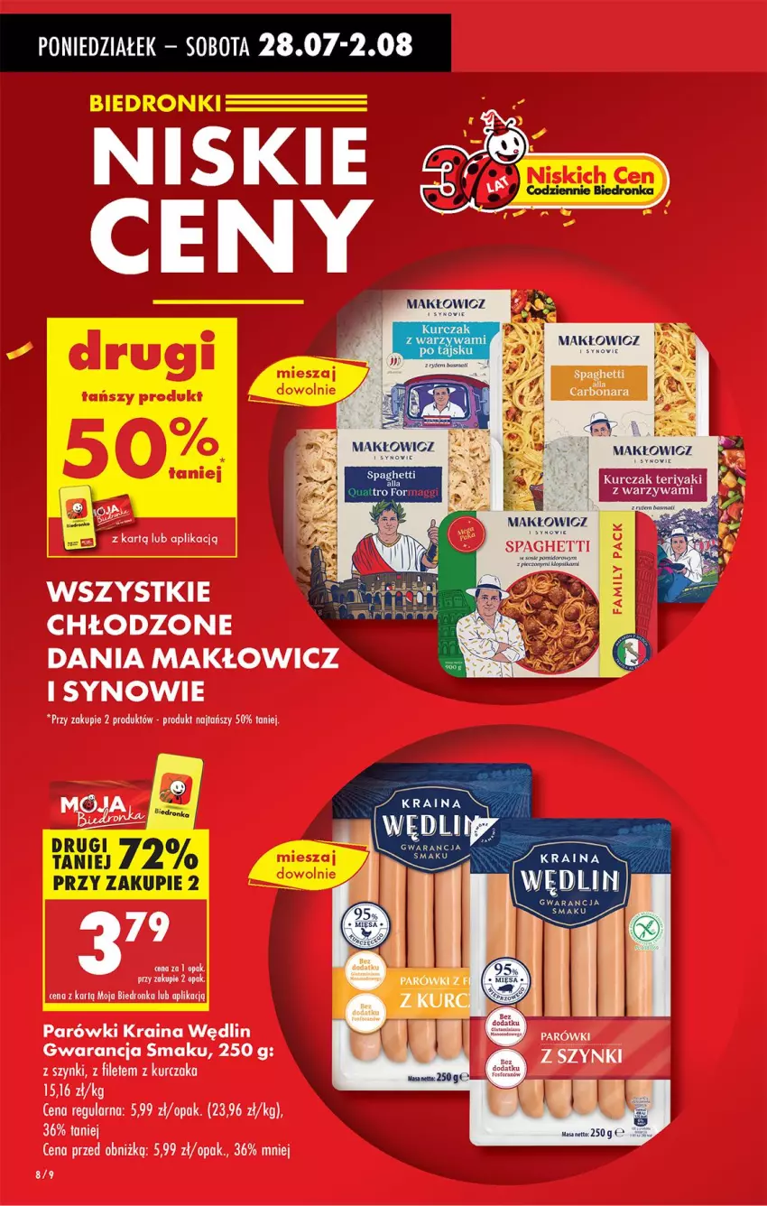 Gazetka promocyjna Biedronka - Od Poniedziałku - ważna 28.07 do 02.08.2025 - strona 12 - produkty: Kurczak, Parówki