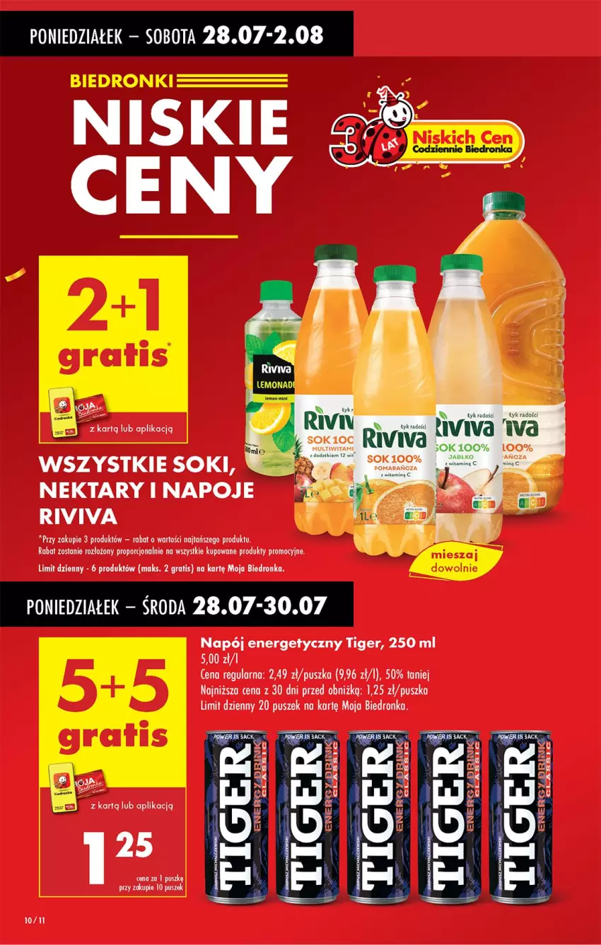 Gazetka promocyjna Biedronka - Od Poniedziałku - ważna 28.07 do 02.08.2025 - strona 14 - produkty: Fa, Gra, Napój, Napój energetyczny, Napoje, Nektar, Por, Sok, Tiger