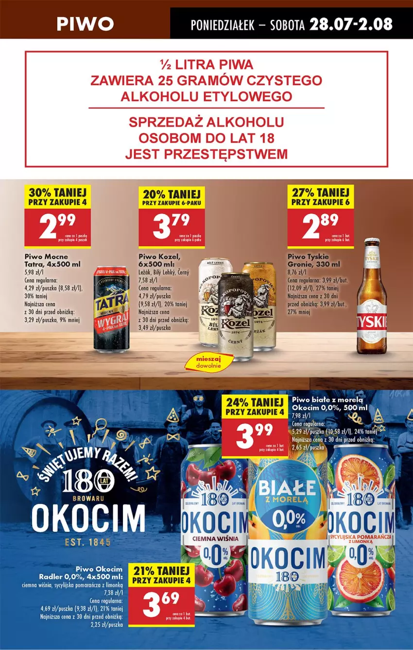 Gazetka promocyjna Biedronka - Od Poniedziałku - ważna 28.07 do 02.08.2025 - strona 63 - produkty: Koc, Kozel, Okocim, Piwo, Radler, Tatra, Tyskie