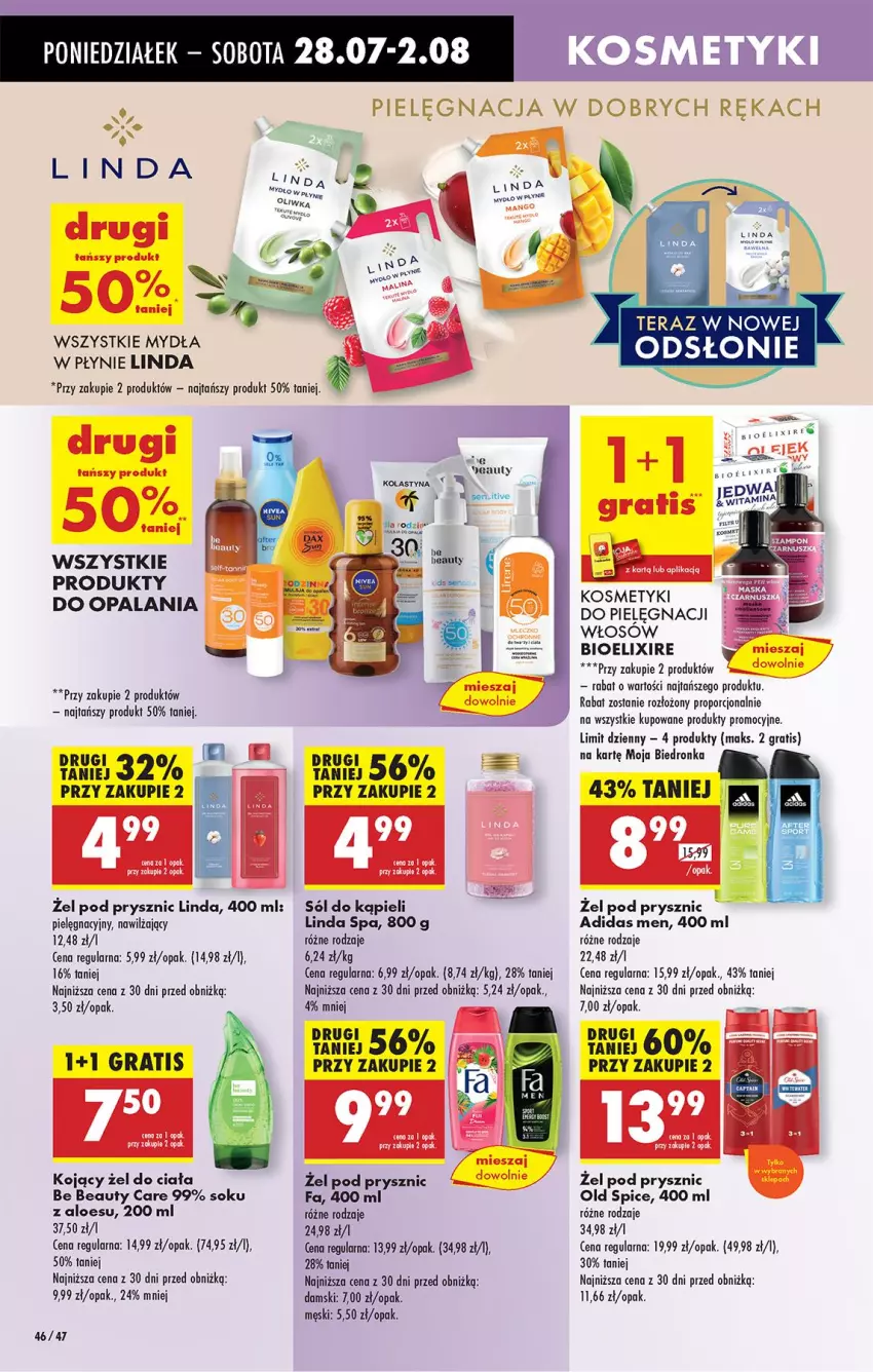 Gazetka promocyjna Biedronka - Od Poniedziałku - ważna 28.07 do 02.08.2025 - strona 66 - produkty: Adidas, Be Be, Fa, Gra, Kosmetyki do pielęgnacji, Mango, Old Spice, Por, Sok