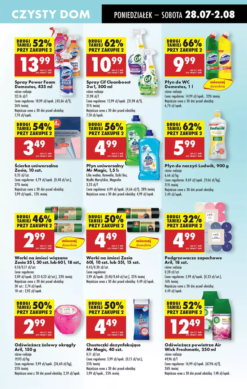 Gazetka promocyjna Biedronka - Od Poniedziałku - ważna 28.07 do 02.08.2025 - strona 77 - produkty: Air Wick, Chusteczki, Cif, Domestos, Ludwik, Mars, Mydło, Płyn do wc, Podgrzewacze, Worki na śmiec, Worki na śmieci