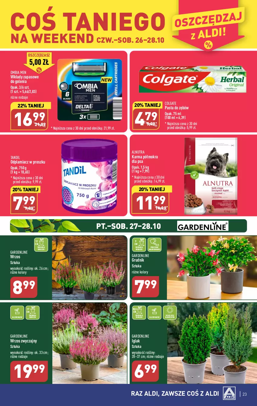 Gazetka promocyjna Aldi - Pełna oferta - ważna 23.10 do 28.10.2023 - strona 23 - produkty: Colgate, LG, Odplamiacz, Pasta do zębów, Sok