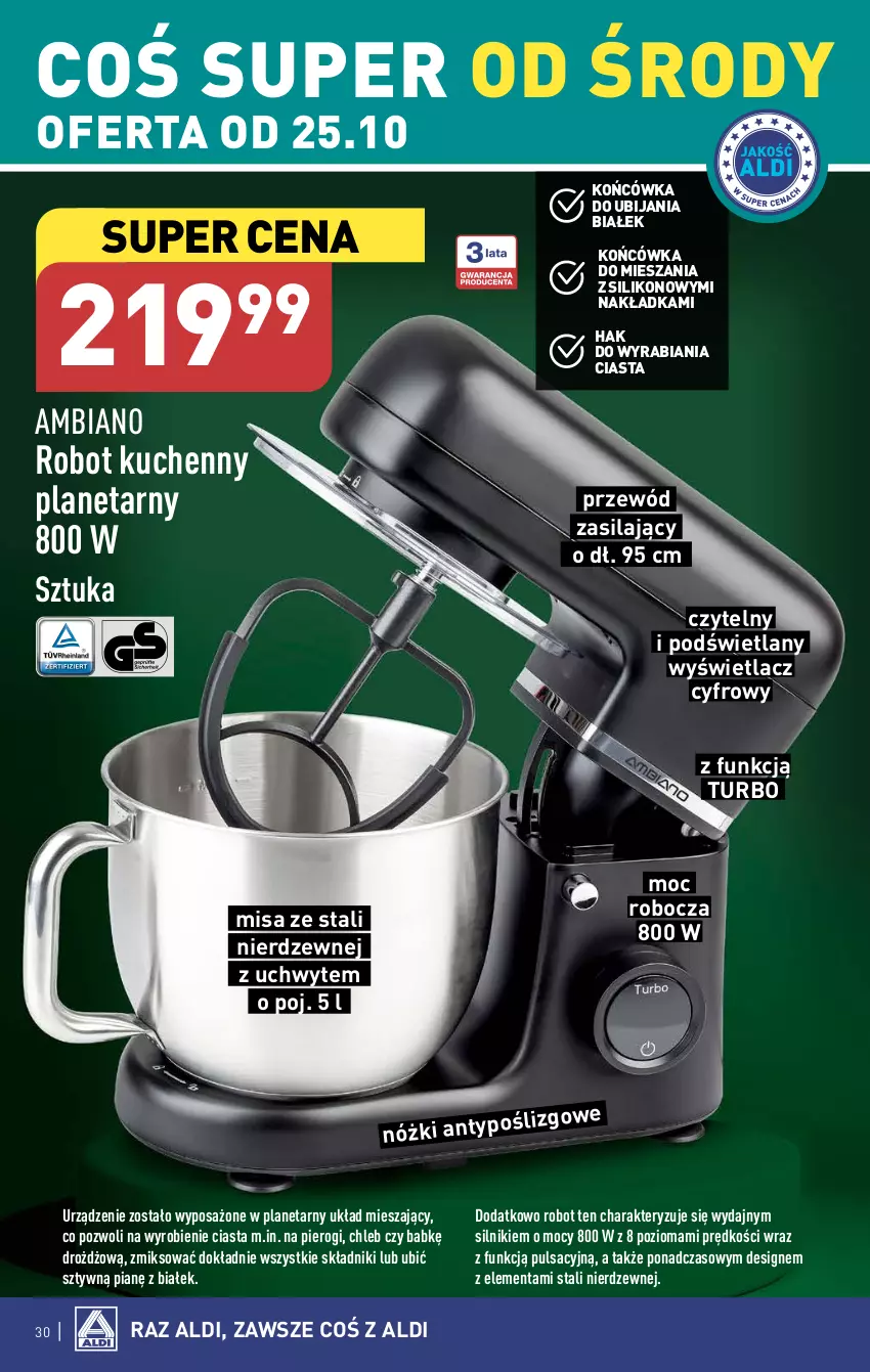 Gazetka promocyjna Aldi - Pełna oferta - ważna 23.10 do 28.10.2023 - strona 30 - produkty: Chleb, Pierogi, Przewód, Robot