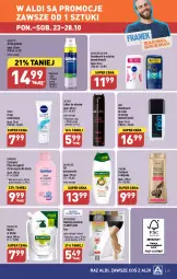 Gazetka promocyjna Aldi - Pełna oferta - Gazetka - ważna od 28.10 do 28.10.2023 - strona 19 - produkty: Krem nawilżający, Płyn do kąpieli, Nivea Men, Mydło w płynie, Top, Palmolive, Dezodorant, Rajstopy, Joanna, Szampon, Gillette, Lakier do włosów, Dzieci, Nike, Mydło, Nivea, Lakier, Fa