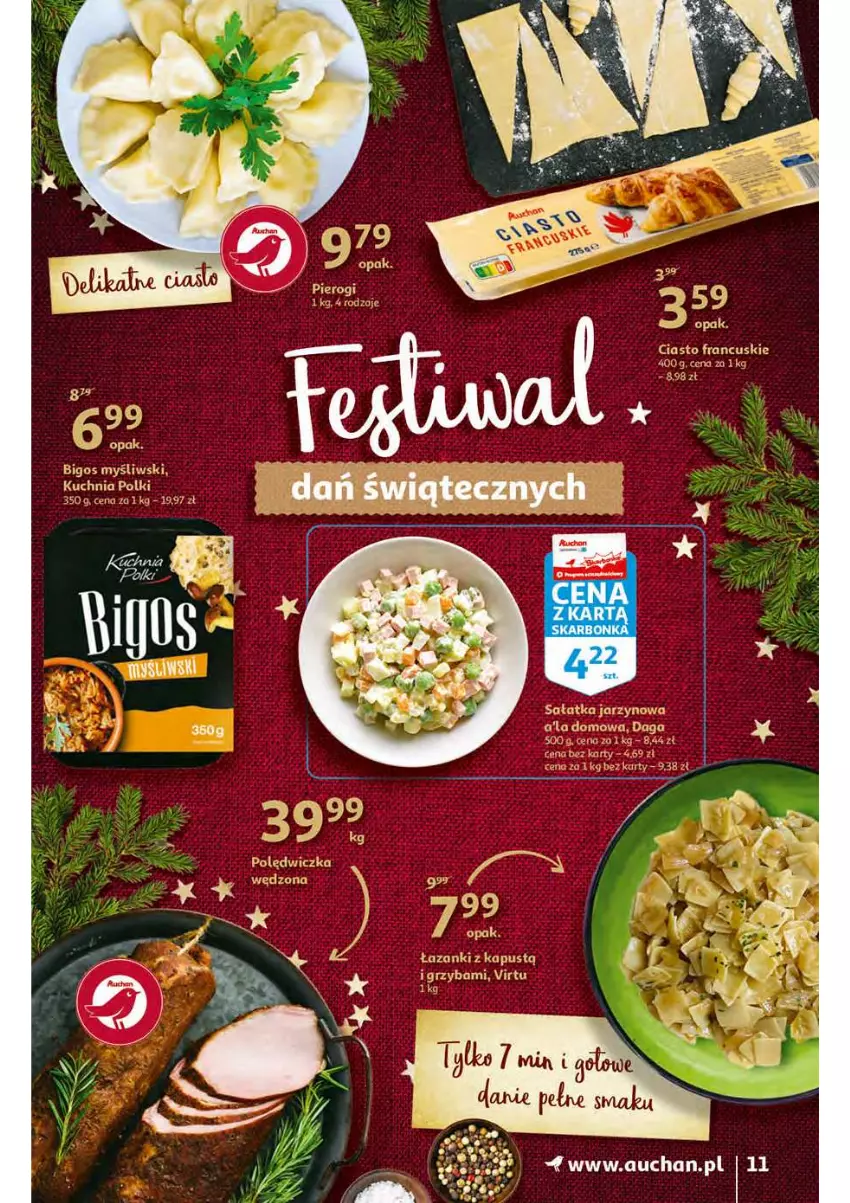 Gazetka promocyjna Auchan - Magia stołu wigilijnego Hipermarkety - ważna 16.12 do 24.12.2021 - strona 11 - produkty: Bigos, Ciasto francuskie, Fa, Kapustą, Sałat, Sałatka, Virtu