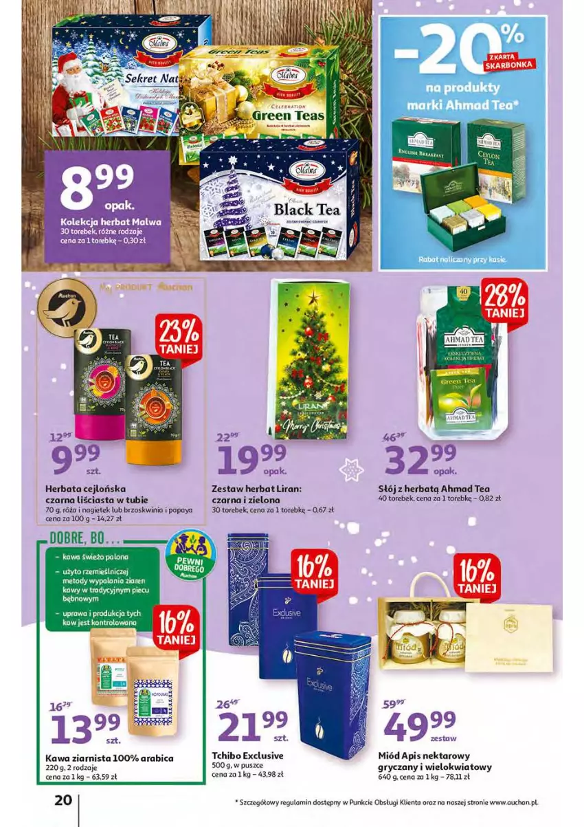 Gazetka promocyjna Auchan - Magia stołu wigilijnego Hipermarkety - ważna 16.12 do 24.12.2021 - strona 20 - produkty: BIC, Gry, Herbata, Kawa, Kawa ziarnista, Miód, Nektar, Róża, Tchibo