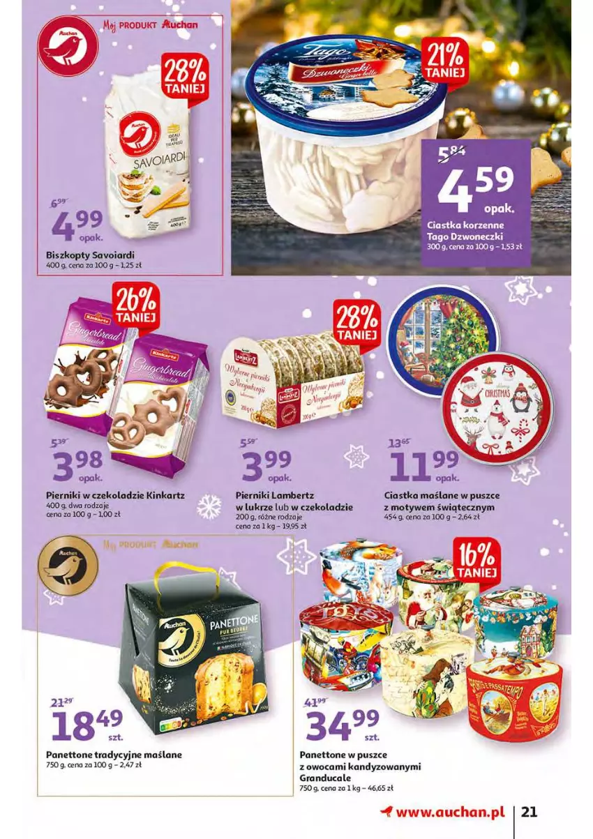 Gazetka promocyjna Auchan - Magia stołu wigilijnego Hipermarkety - ważna 16.12 do 24.12.2021 - strona 21 - produkty: Biszkopty, Ciastka, Gra, Inka, Piernik, Pierniki w czekoladzie, Tago