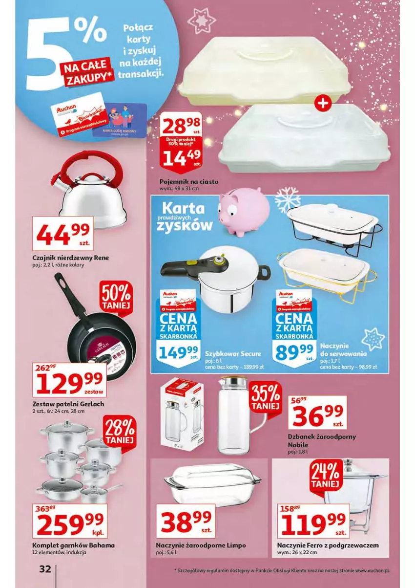 Gazetka promocyjna Auchan - Magia stołu wigilijnego Hipermarkety - ważna 16.12 do 24.12.2021 - strona 32 - produkty: Czajnik, Fa, Hama, Naczynie żaroodporne, Podgrzewacze, Por