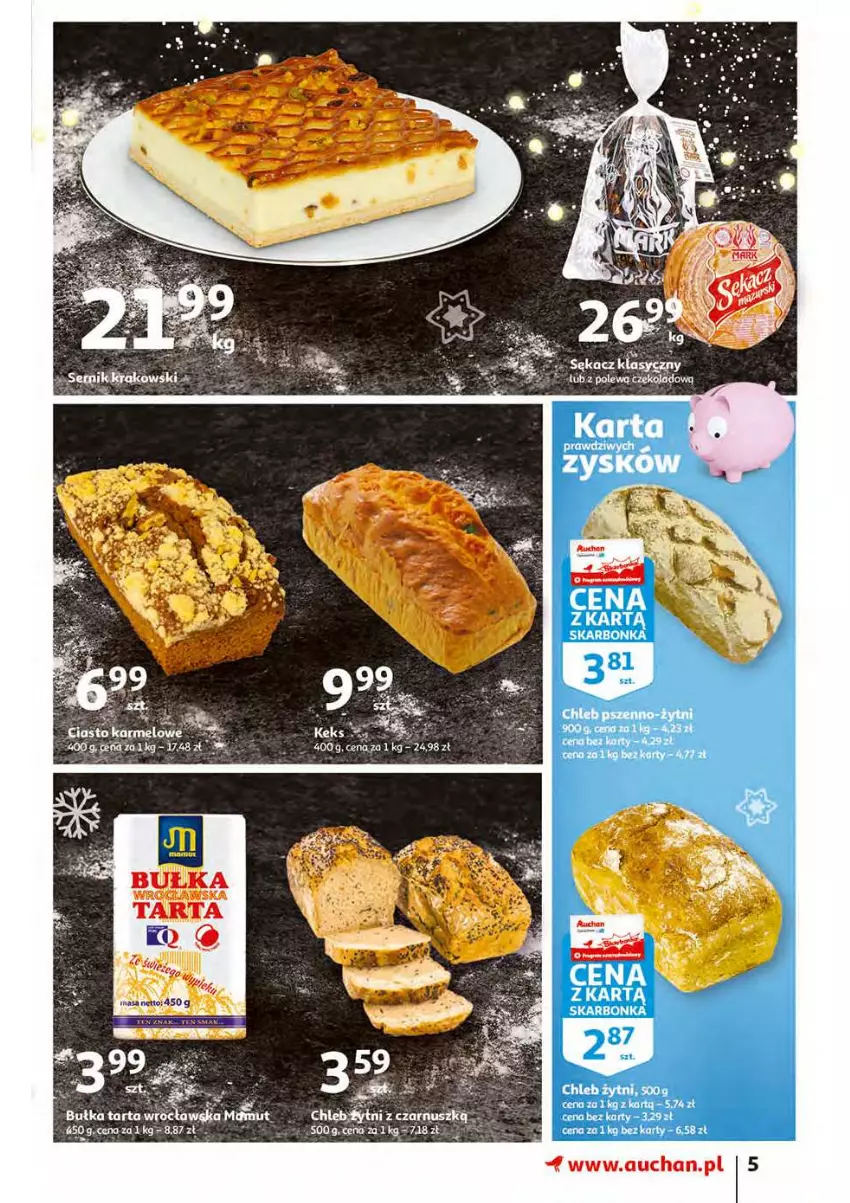 Gazetka promocyjna Auchan - Magia stołu wigilijnego Hipermarkety - ważna 16.12 do 24.12.2021 - strona 5 - produkty: Bułka, Por, Tarta