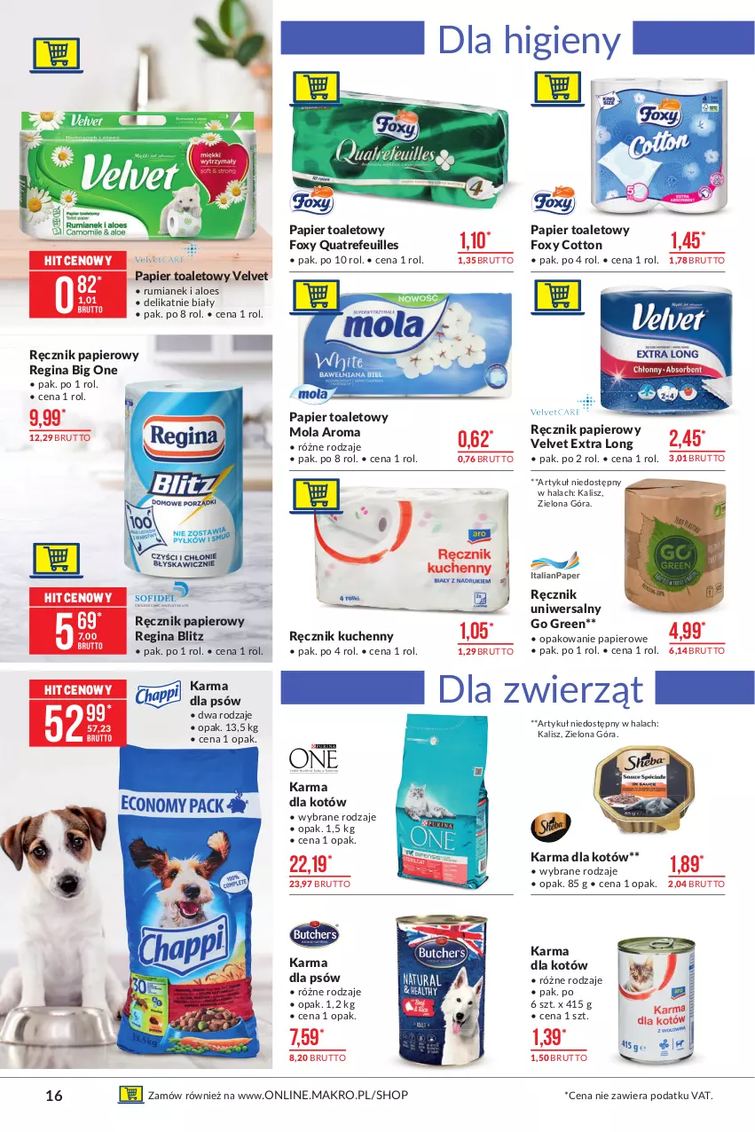 Gazetka promocyjna Makro - [Oferta promocyjna] Artykuły spożywcze - ważna 06.04 do 19.04.2021 - strona 16 - produkty: Foxy, Gin, Mola, Papier, Papier toaletowy, Ręcznik, Ręcznik kuchenny, Rum, Velvet