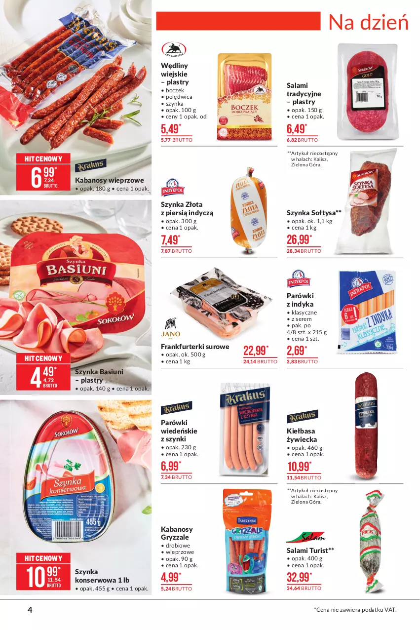 Gazetka promocyjna Makro - [Oferta promocyjna] Artykuły spożywcze - ważna 06.04 do 19.04.2021 - strona 4 - produkty: Boczek, Frankfurterki, Gry, Kabanos, Kiełbasa, Parówki, Parówki z indyka, Polędwica, Salami, Ser, Szynka, Szynka konserwowa