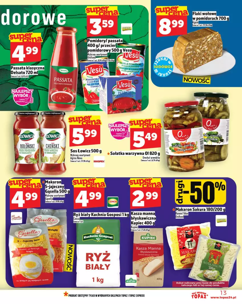 Gazetka promocyjna Topaz - Gazetka - ważna 02.10 do 08.10.2025 - strona 13 - produkty: Kupiec, Piec, Sałat, Sałatka, Sos, Top