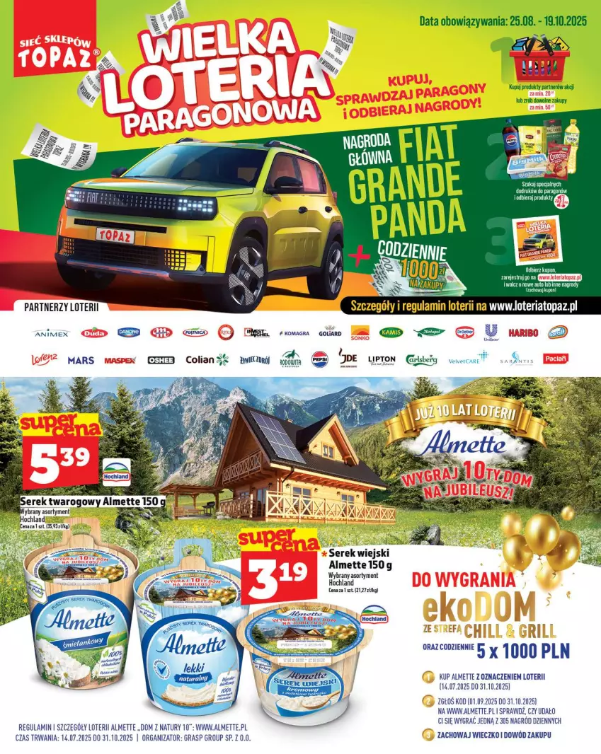 Gazetka promocyjna Topaz - Gazetka - ważna 02.10 do 08.10.2025 - strona 8 - produkty: Almette, Goliard, Gra, Hochland, Lipton, Mars, Piątnica, Ser, Serek, Serek twarogowy, Serek wiejski