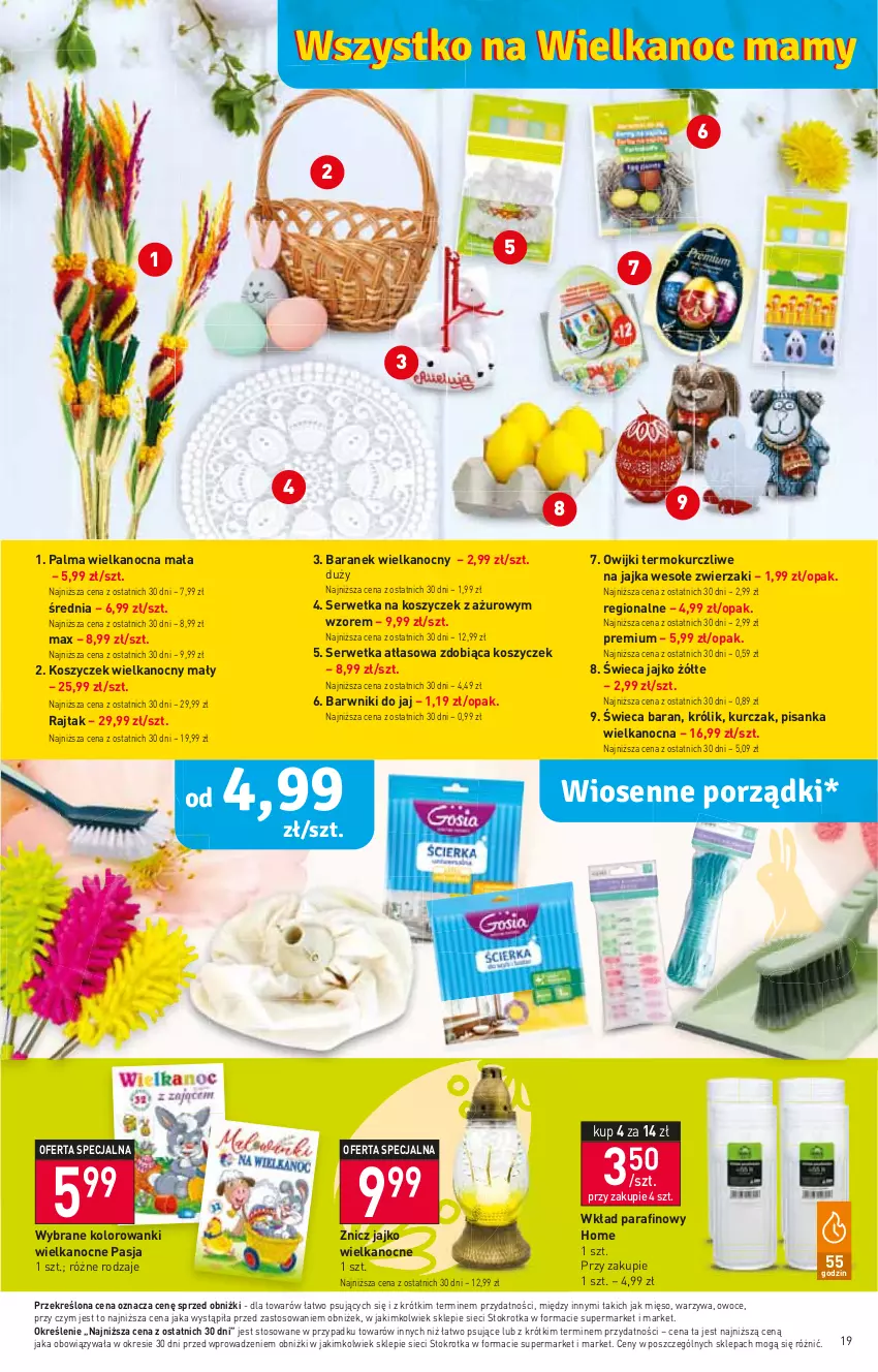 Gazetka promocyjna Stokrotka - Supermarket - ważna 23.03 do 29.03.2023 - strona 19 - produkty: Kosz, Królik, Kurczak, Mięso, Owijki, Owoce, Palma, Ser, Warzywa, Znicz