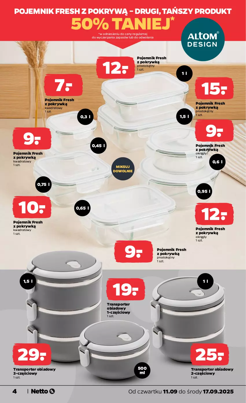 Gazetka promocyjna Netto - Od Czwartku Przemysłowa - ważna 11.09 do 17.09.2025 - strona 4 - produkty: Pojemnik, Por, Sport, Tran