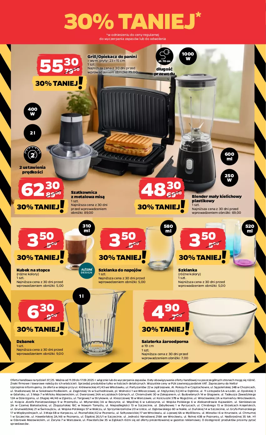 Gazetka promocyjna Netto - Od Czwartku Przemysłowa - ważna 11.09 do 17.09.2025 - strona 8 - produkty: Blender, Dzbanek, Fa, Grill, Gry, Karp, Kubek, Kujawski, Podlaski, Por, Salaterka, Sok, Stock, Szatkownica, Szklanka, Top, Wino