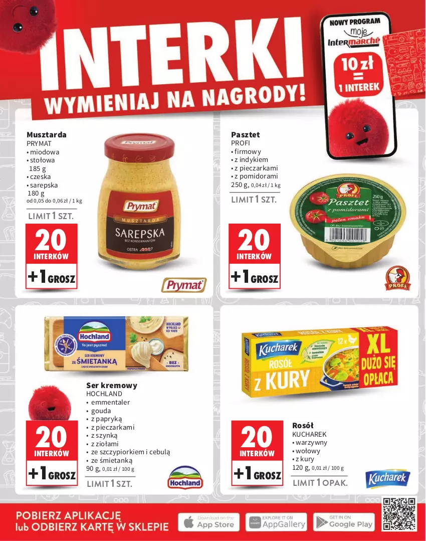 Gazetka promocyjna Intermarche - ważna 01.08 do 31.10.2024 - strona 6 - produkty: Emmental, Gouda, Hochland, Kucharek, Mus, Musztarda, Pasztet, Piec, Pieczarka, Prymat, Rosół, Ser