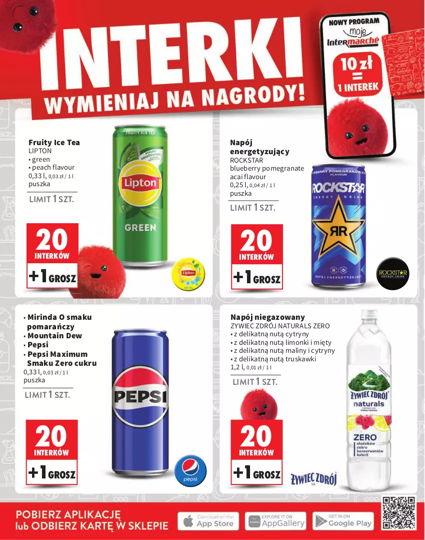 Gazetka promocyjna Intermarche - ważna 01.08 do 31.10.2024 - strona 8 - produkty: Cytryny, Gra, Granat, Ice tea, Lipton, Maliny, Mirinda, Napój, Napój niegazowany, Pepsi, Pepsi max, Truskawki