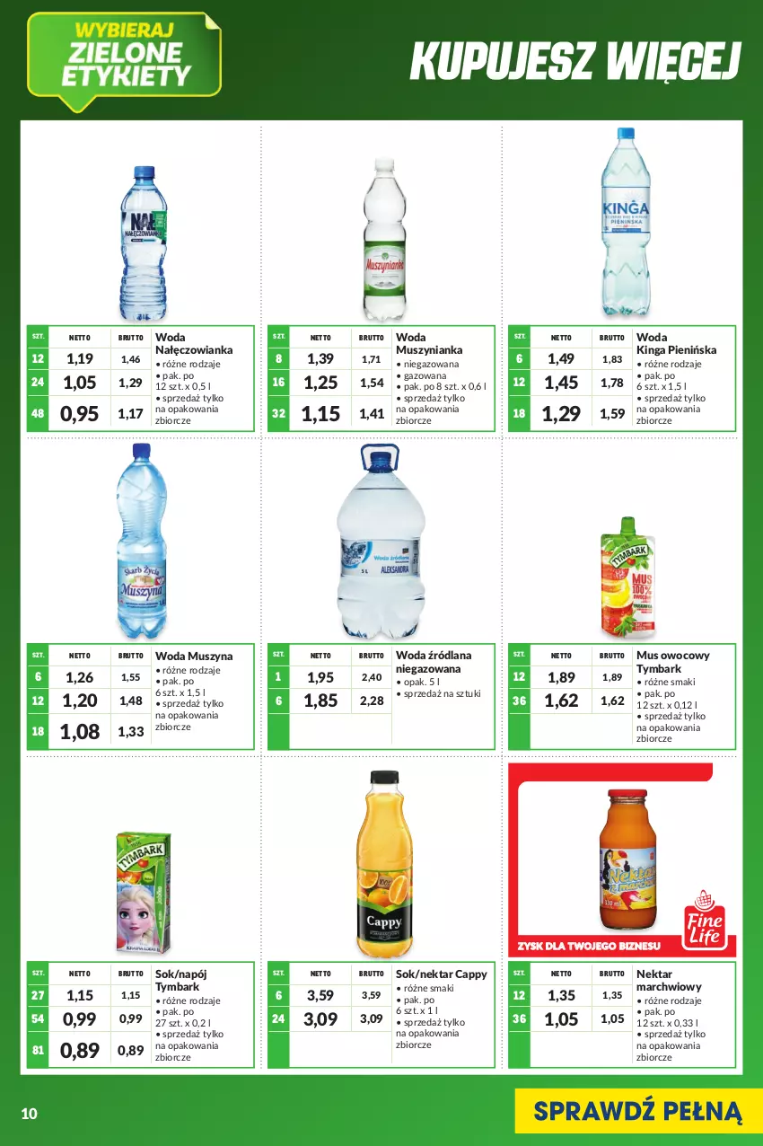 Gazetka promocyjna Makro - [Oferta specjalna] Kupuj więcej płać mniej - ważna 01.06 do 30.06.2022 - strona 10 - produkty: Cappy, LANA, Mus, Muszynianka, Nałęczowianka, Napój, Nektar, Sok, Szyna, Tymbark, Woda