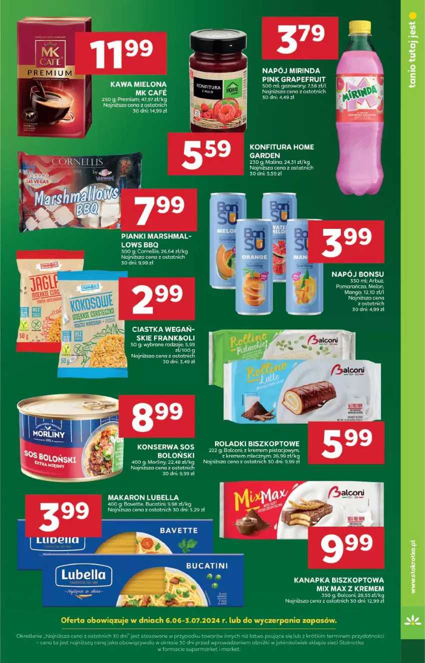 Gazetka promocyjna Stokrotka - Supermarket - ważna 06.06 do 12.06.2024 - strona 25 - produkty: Acer, Arbuz, Bell, Bella, Ciastka, Fa, Gra, Kawa, Konfitura, Lubella, Makaron, Mango, Mars, Melon, Mirinda, Morliny, Napój