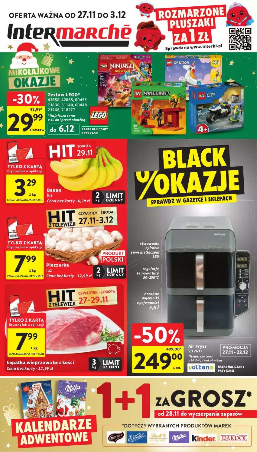 Gazetka promocyjna Intermarche - Gazetka promocyjna - ważna 27.11 do 03.12.2025 - strona 1 - produkty: Kalendarz, Lack, LEGO, Piec, Pieczarka, Pluszak, Pojemnik