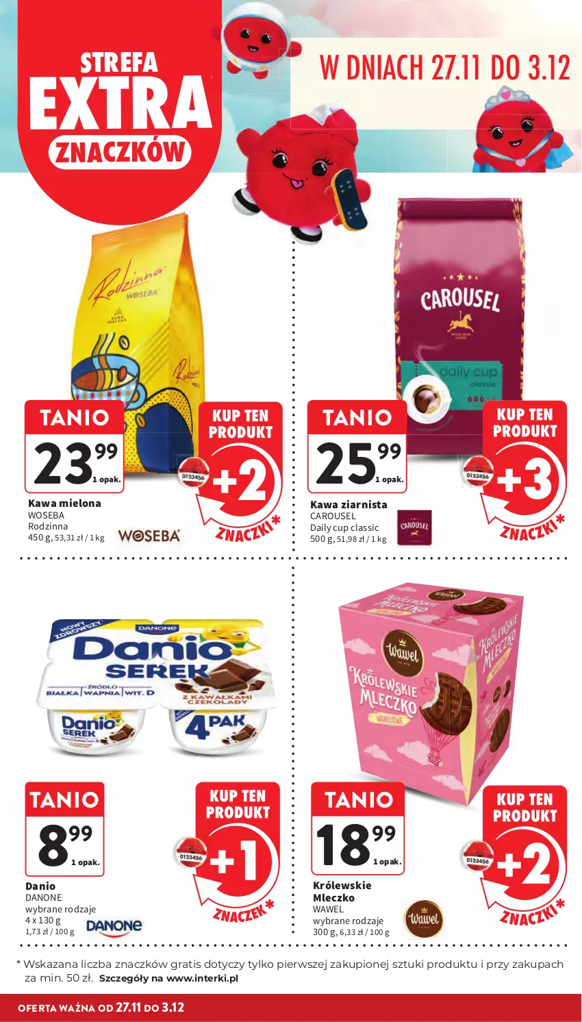 Gazetka promocyjna Intermarche - Gazetka promocyjna - ważna 27.11 do 03.12.2025 - strona 29 - produkty: Danio, Danone, Fa, Gra, Kawa, Kawa mielona, Kawa ziarnista, Królewski, Królewskie Mleczko, Mleczko, Wawel, Woseba