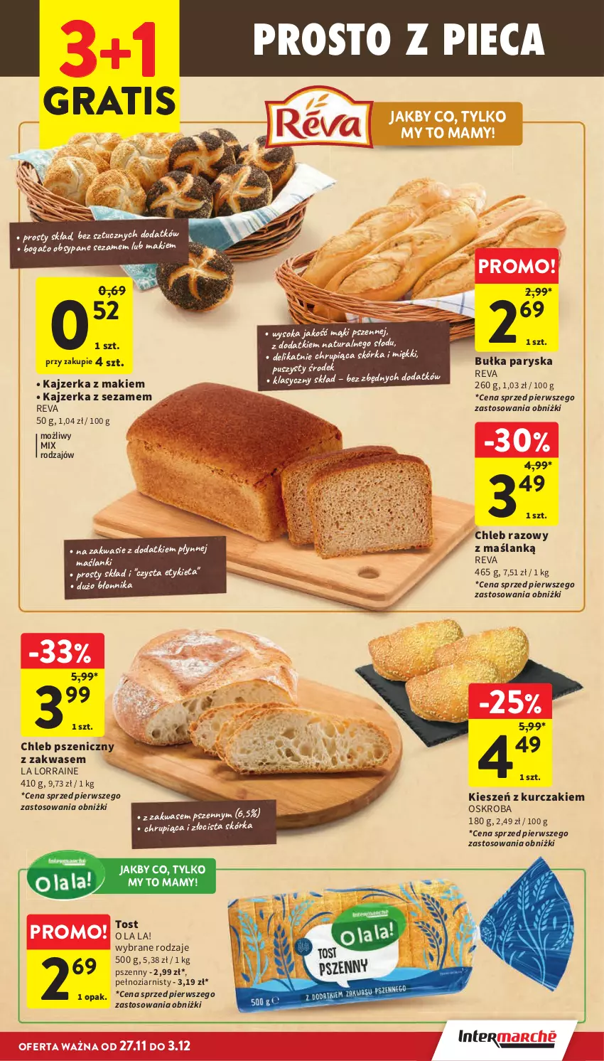 Gazetka promocyjna Intermarche - Gazetka promocyjna - ważna 27.11 do 03.12.2025 - strona 34 - produkty: Bułka, Chleb, Gra, Kajzerka, Kurczak, Lanki, Piec, Sezam, Sok