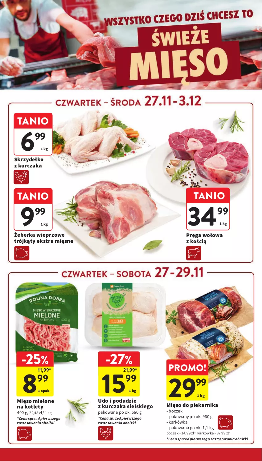 Gazetka promocyjna Intermarche - Gazetka promocyjna - ważna 27.11 do 03.12.2025 - strona 35 - produkty: Boczek, Kotlet, Kurczak, Mięso, Mięso mielone, Piekarnik, Podudzie z kurczaka, Pręga wołowa