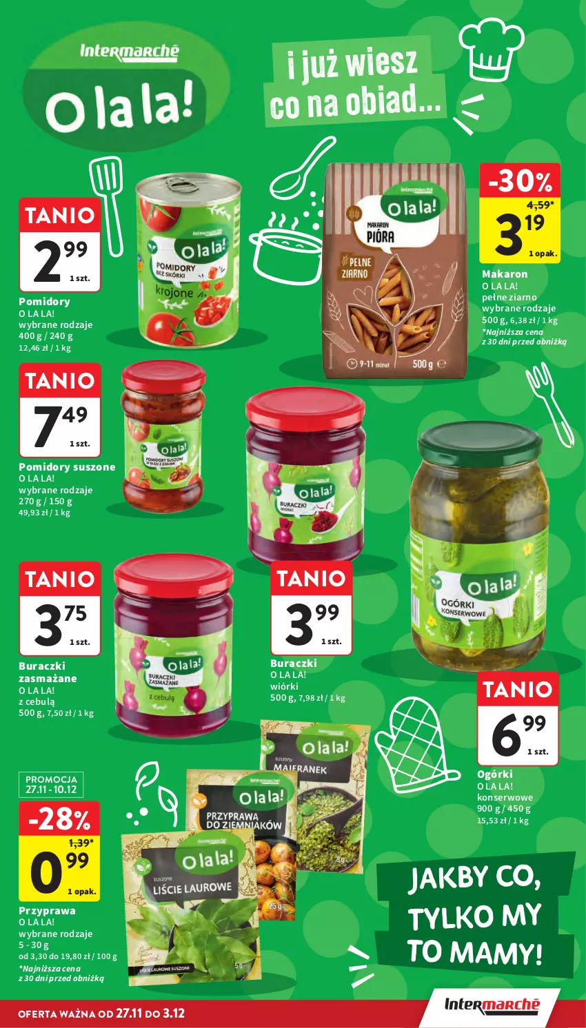 Gazetka promocyjna Intermarche - Gazetka promocyjna - ważna 27.11 do 03.12.2025 - strona 48 - produkty: Buraczki, Makaron, Pomidory, Ser