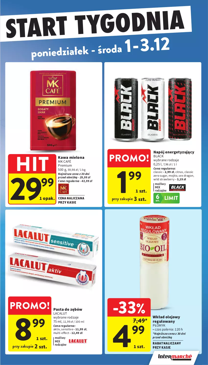 Gazetka promocyjna Intermarche - Gazetka promocyjna - ważna 27.11 do 03.12.2025 - strona 58 - produkty: Kawa, Kawa mielona, Lacalut, Lack, Napój, Olej, Pasta do zębów, Wkład olejowy