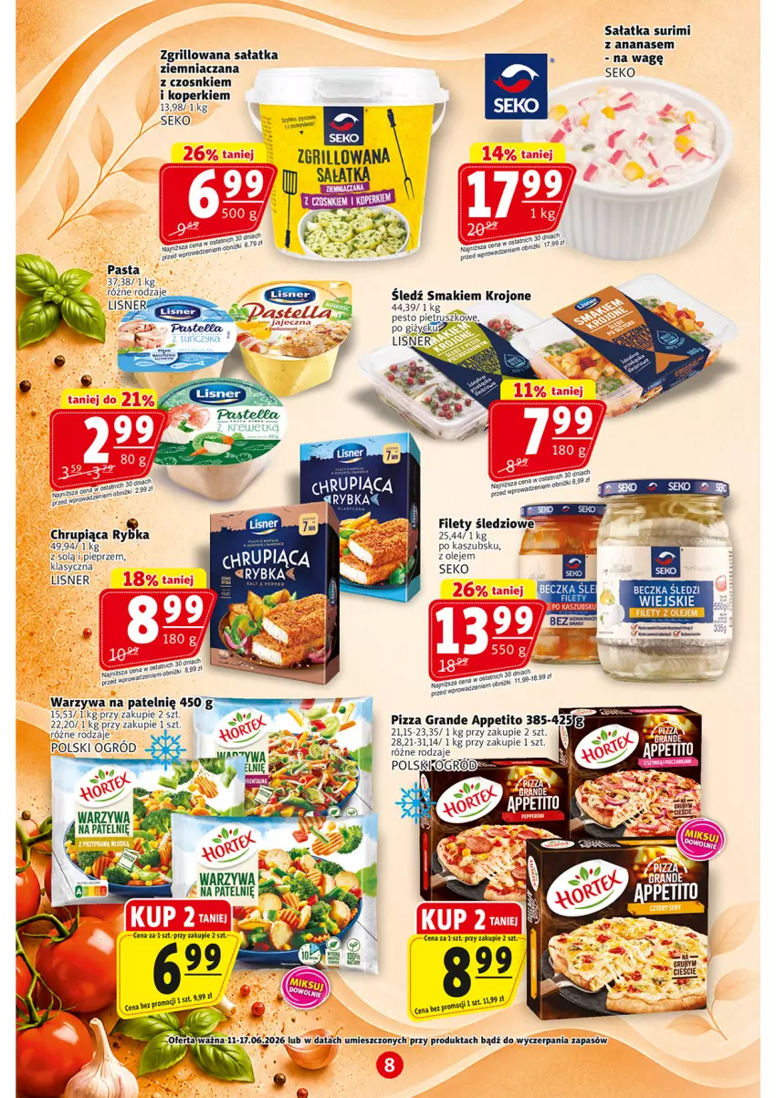 Gazetka promocyjna Prim Market - ważna 11.06 do 17.06.2026 - strona 8 - produkty: Ananas, Gra, Grill, Lisner, Ogród, Olej, Pesto, Pieprz, Pizza, Sałat, Sałatka, SEKO, Surimi, Warzywa