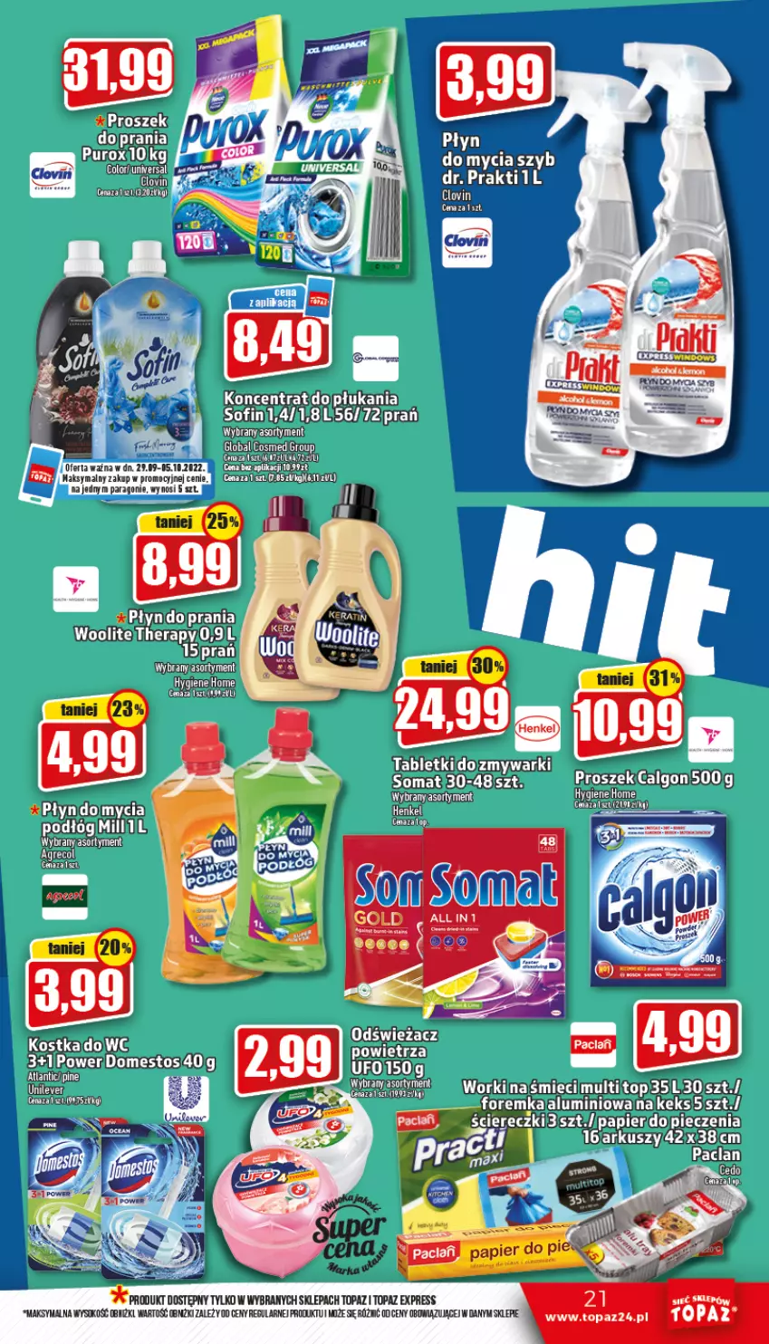 Gazetka promocyjna Topaz - Gazetka - ważna 29.09 do 05.10.2022 - strona 21 - produkty: Calgon, LG, Papier, Ser, Top