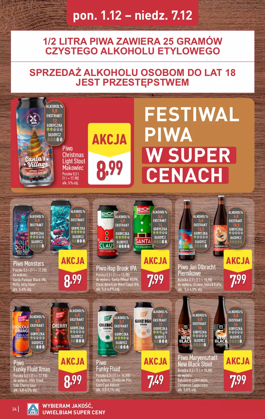 Gazetka promocyjna Aldi - Pełna oferta - ważna 01.12 do 07.12.2025 - strona 24 - produkty: BIC, Cappuccino, Chleb, Gra, Imbir, Lack, Makowiec, Piernik, Piwa, Piwo