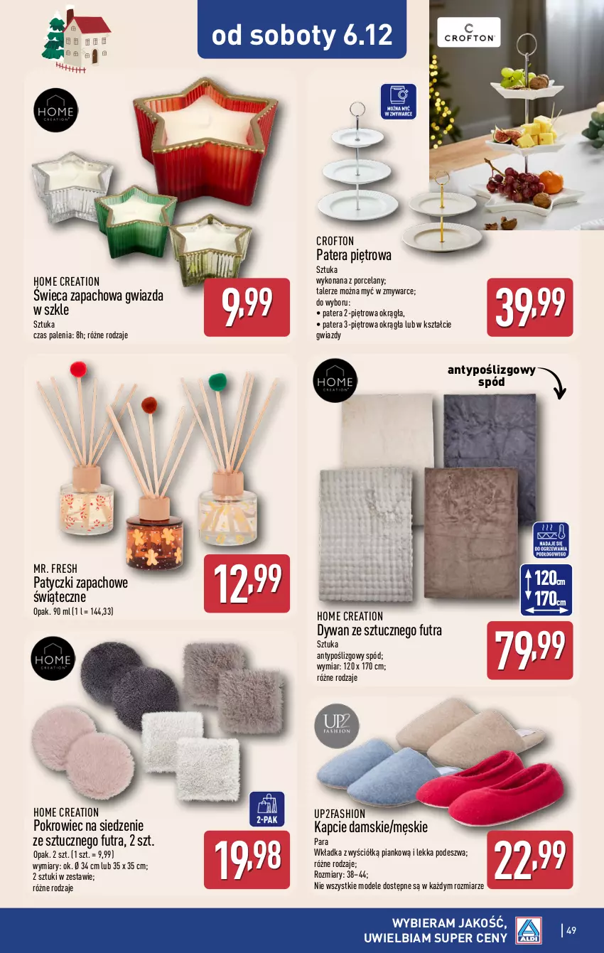 Gazetka promocyjna Aldi - Pełna oferta - ważna 01.12 do 07.12.2025 - strona 49 - produkty: Dywan, Fa, Gwiazda, Kapcie, Pokrowiec, Por, Talerz, Tera