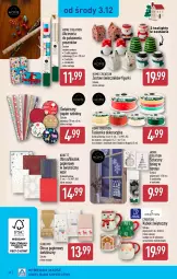 Gazetka promocyjna Aldi - Pełna oferta - Gazetka - ważna od 07.12 do 07.12.2025 - strona 40 - produkty: Papier ozdobny, Akcesoria do pakowania, Papier, Rolki, Bieżnik, Kubek, Obrus, Fa