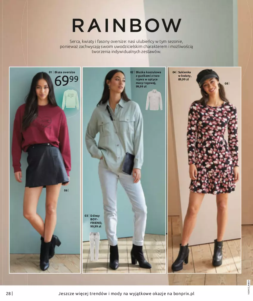 Gazetka promocyjna Bonprix - Moda na Wyjątkowe chwile - ważna 01.01 do 30.05.2021 - strona 30 - produkty: Bluza, Dżinsy, Fa, Kosz, Ser, Sony, Sukienka