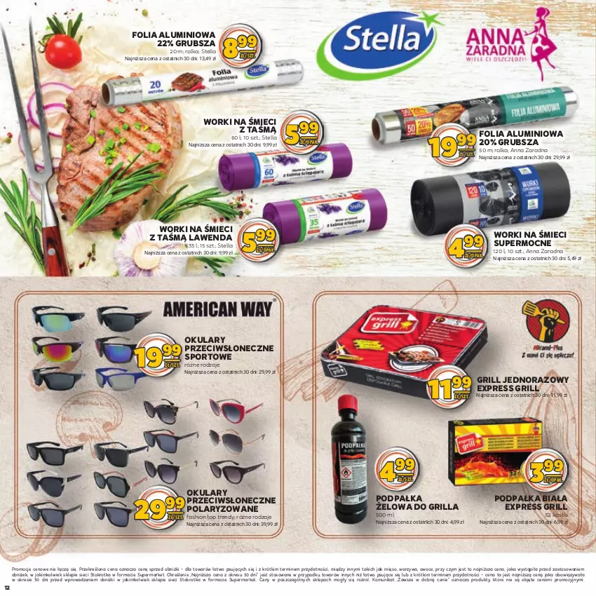 Gazetka promocyjna Stokrotka - Katalog Grill - ważna 09.05.2023 do 22.05.2024 - strona 12 - produkty: Fa, Folia aluminiowa, Grill, Mięso, Owoce, Por, Sport, Top, Warzywa, Worki na śmiec, Worki na śmieci