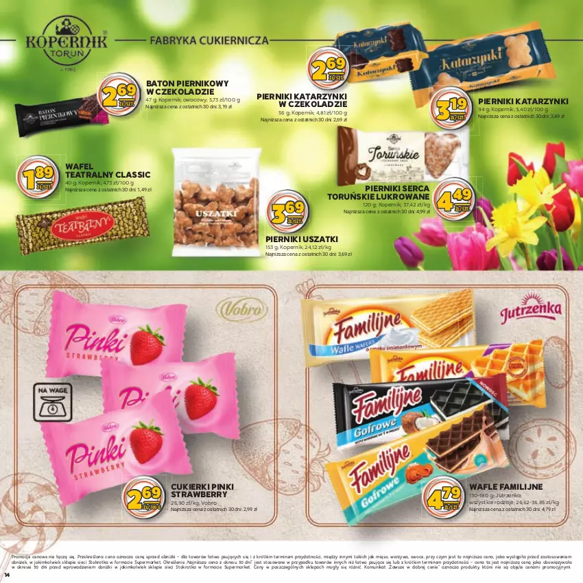 Gazetka promocyjna Stokrotka - Katalog Grill - ważna 09.05.2023 do 22.05.2024 - strona 14 - produkty: Baton, Cukier, Cukierki, Fa, Jutrzenka, Mięso, Owoce, Piernik, Ser, Wafle, Warzywa